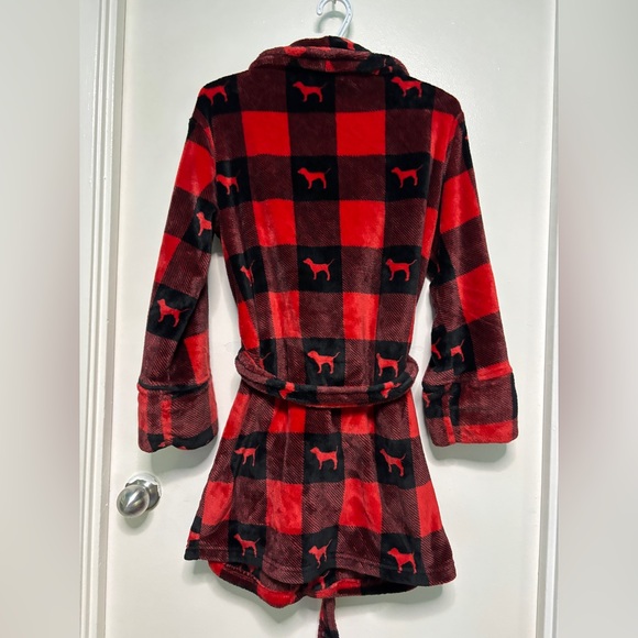 PINK VICTORIAS SECRET RED&BLACK SHORT ROBE - Picture 4 of 7